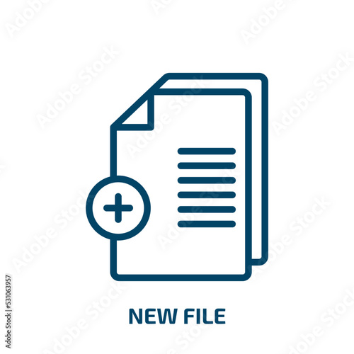 new file icon from user interface collection. Thin linear new file, new, document outline icon isolated on white background. Line vector new file sign, symbol for web and mobile