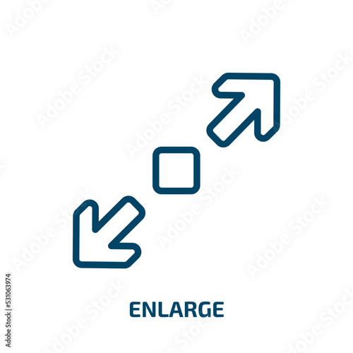 enlarge icon from user interface collection. Thin linear enlarge, view, magnifying outline icon isolated on white background. Line vector enlarge sign, symbol for web and mobile