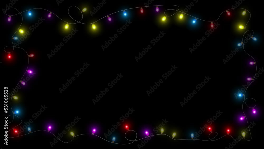 Beautiful christmas glowing tungsten lights string black loop dark background. lights flashing Animation. Festival Show, Wedding, Confetti, Happy Birthday, Diwali, Christmas, Celebration, 2023, 2024