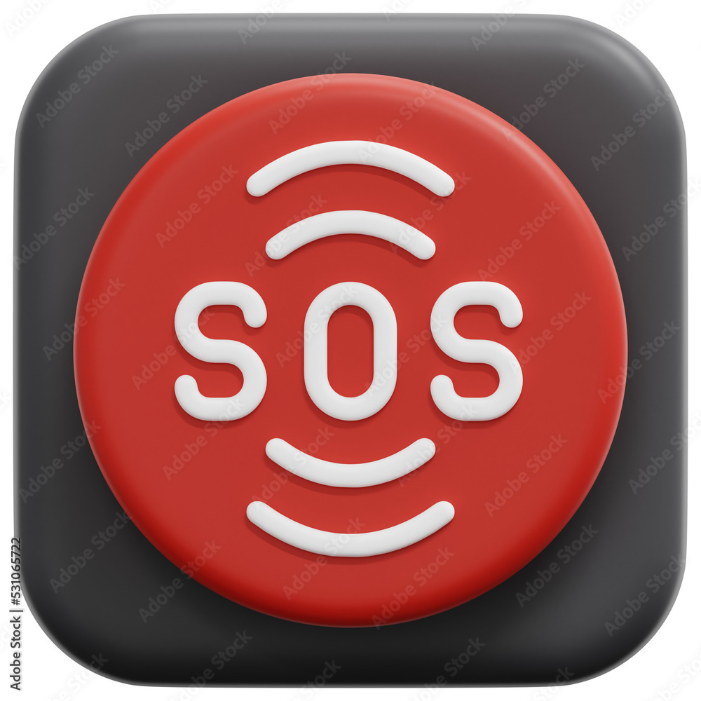 emergency button 3d render icon illustration emergency button 3d render icon illustration