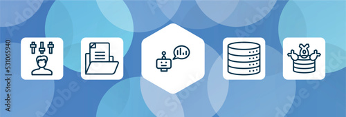 cyber crimes outline icon set isolated on blue abstract background. thin line icons such as producer, document file, prediction, data storage, ddos vector. can be used for web and mobile.