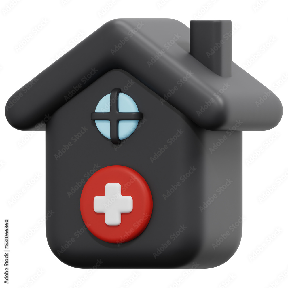 Obraz premium nursing home 3d render icon illustration