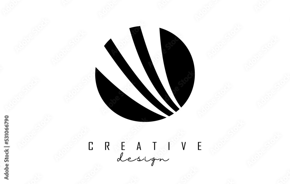 Black letter O logo with leading lines and negative space design. Letter with geometric and creative cuts concept. Black letter O logo with leading lines and negative space design. Letter with geometric and creative cuts concept.