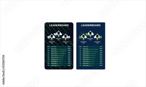 Game leaderboard with abstract background