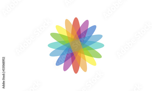 Fototapeta Naklejka Na Ścianę i Meble -  Abstract elegant flower logo icon vector design. Universal creative premium symbol. Graceful jewel boutique vector sign.