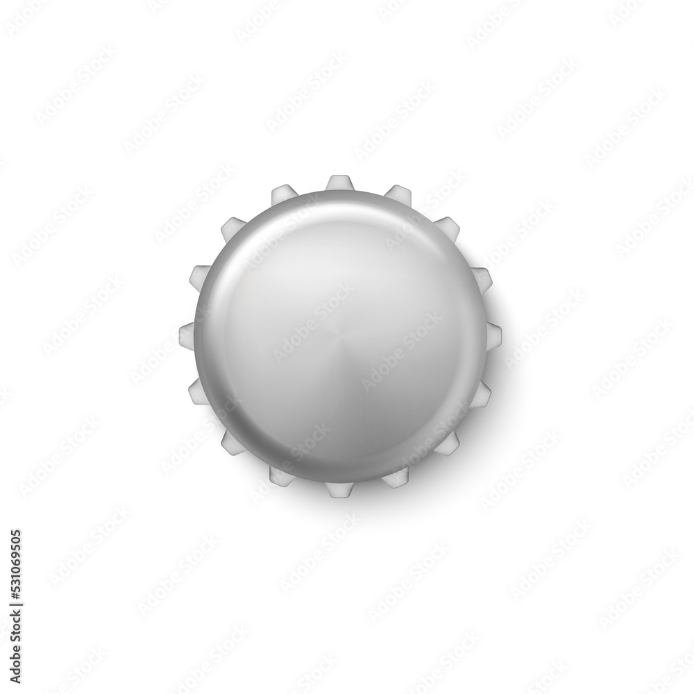 Realistic 3D blank metal bottle cap for advertising a vector illustration Realistic 3D blank metal bottle cap for advertising a vector illustration
