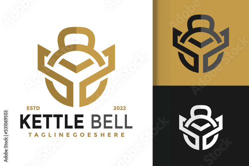 Abstract Y Letter Kettle Bell Logo Design, brand identity logos vector, modern logo, Logo Designs Vector Illustration Template