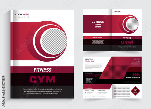 Modern Gym bifold Fitness Brochure Template