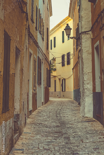 Back streets of Cuitadella in Menorca  Spain