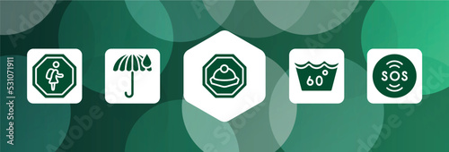 swimming pool rules filled icon set isolated on abstract background. glyph icons such as school zone, rain umbrella, mine site, 60 degree laundry, sos warning vector. can be used for web and mobile.