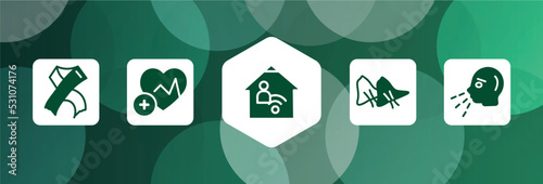 filled icon set isolated on abstract background. glyph icons such as hiv, health, telework, smallpox, sneezing vector. can be used for web and mobile.