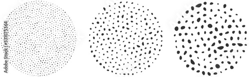 set of dotted circular abstract background design elements, vector illustration