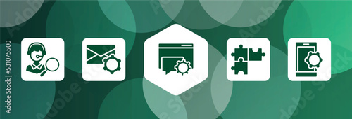 support filled icon set isolated on abstract background. glyph icons such as looking for a solution, email tings, on, solving problems, smarphone tings vector. can be used for web and mobile.