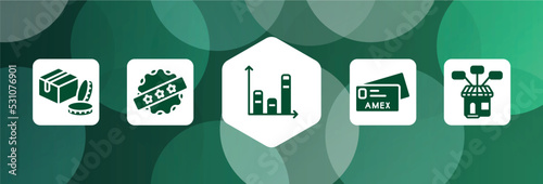 marketing filled icon set isolated on abstract background. glyph icons such as packages, best price, bars, , product range vector. can be used for web and mobile.