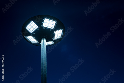 Solar cell lamp, and Alternative energy from the sun night sky background