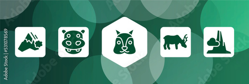 africa filled icon set isolated on abstract background. glyph icons such as avalanche, hippopotamus, squirrel, moose, pico cao vector. can be used for web and mobile.