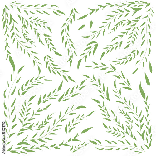 Fototapeta Naklejka Na Ścianę i Meble -  minimal leaf doodle pattern pattern design