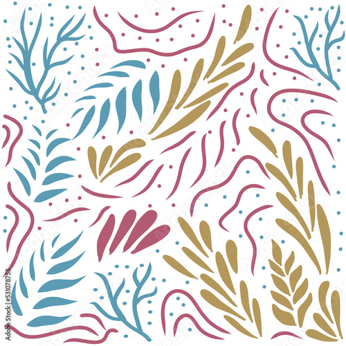 organic flat floral abstract pattern design