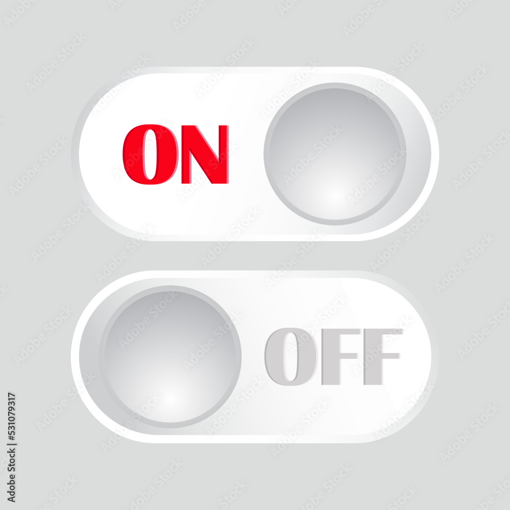 On and Off buttons set. Vector design On and Off buttons set. Vector design