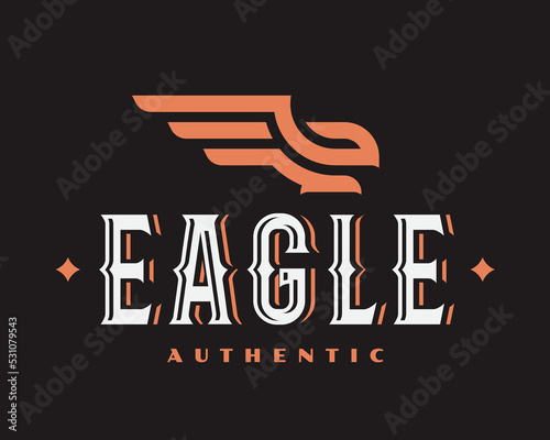 Eagle logo. Hawk emblem design editable for your business. Falcon vector illustration.