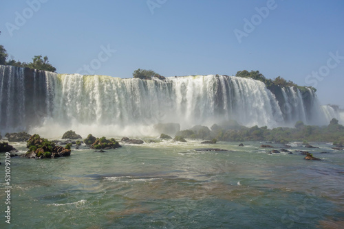 magnificent Iguazu falls  in Brazil Argentina border. One of 7 Wonders of Nature