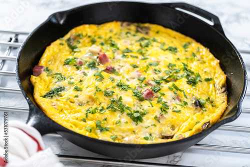 Spinach and ham frittata photo