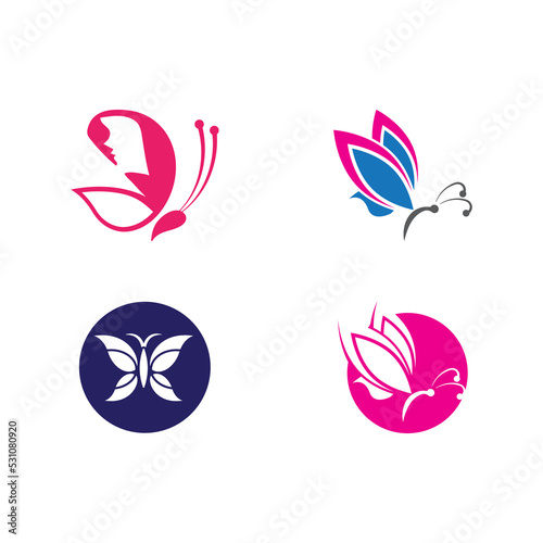Fototapeta Naklejka Na Ścianę i Meble -  Butterfly logo template icon design