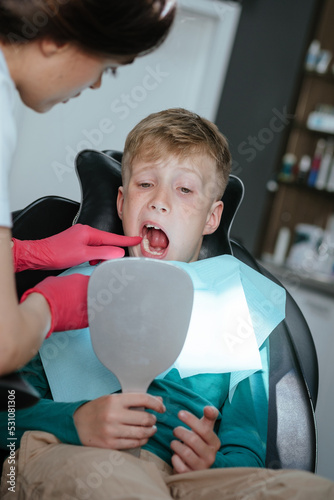 Young boy in dentistry on check-up