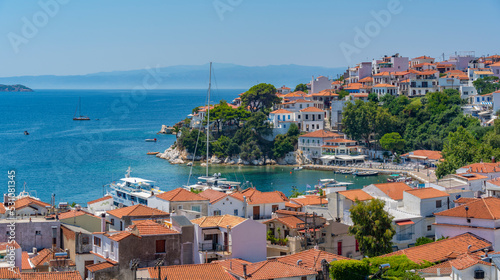 View of Skiathos Town from St. Nicholas Church, Skiathos Island, Sporades Islands, Greek Islands, Greece photo