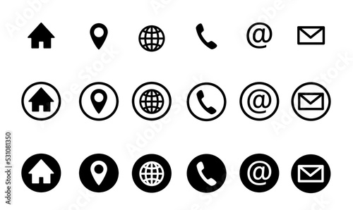 Icon set for web and mobile. Communication set. Flat vector illustration.