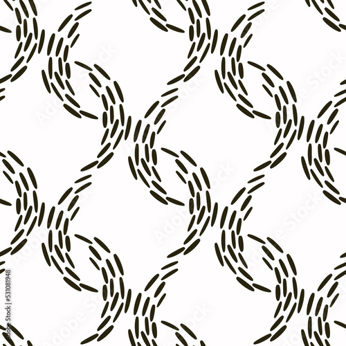 Abstract wavy lines. Vector seamless pattern. Stylized black and white geometric background.