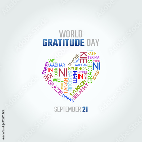 vector graphic of world gratitude day good for world gratitude day celebration. flat design. flyer design.flat illustration.