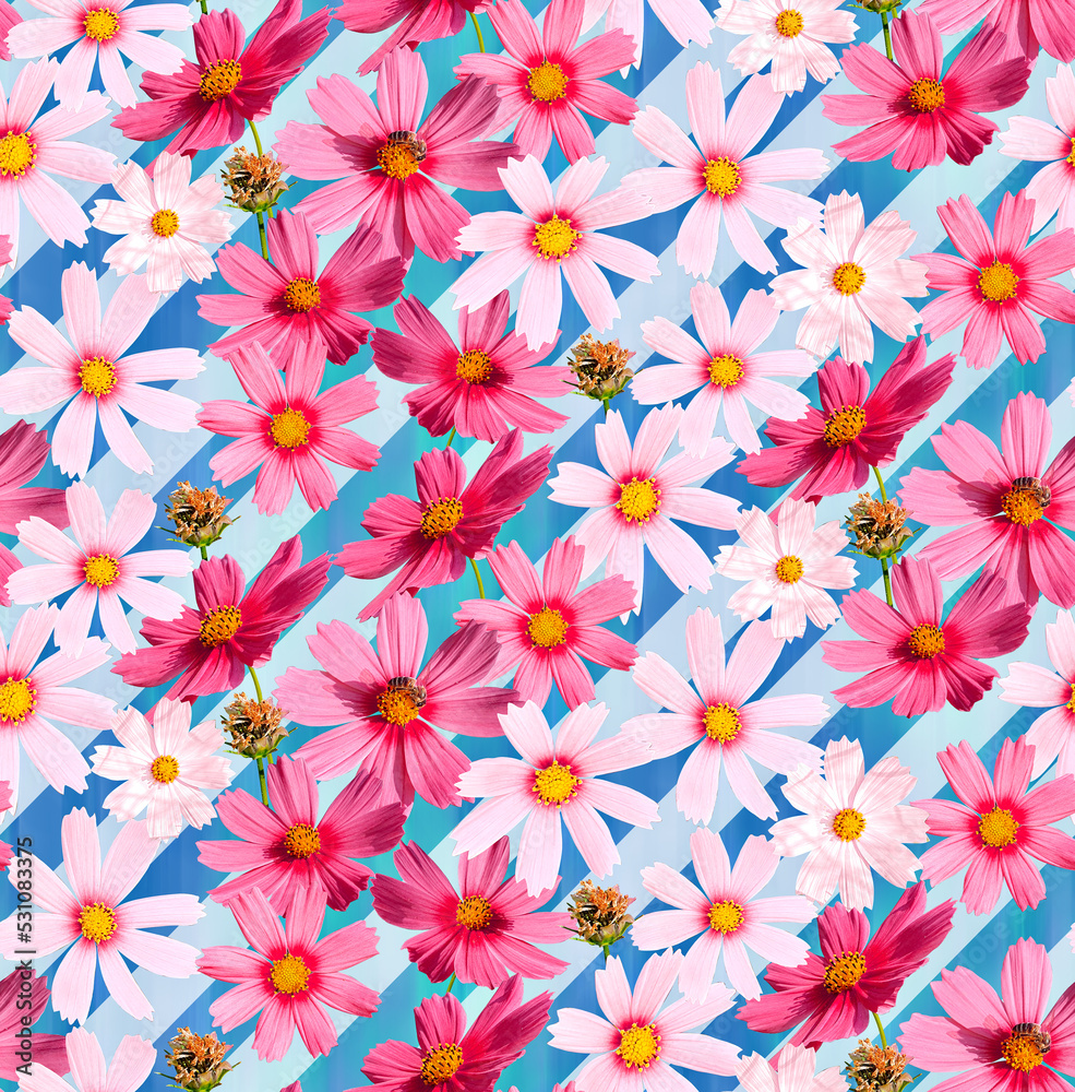 Isolated Calendula Daisy Real Flowers Photo Print Seamless Pattern Ombre Background Trendy Fashion Colors Elegant Chic Style Design Perfect for Allover Fabric Print Isolated Calendula Daisy Real Flowers Photo Print Seamless Pattern Ombre Background Trendy Fashion Colors Elegant Chic Style Design Perfect for Allover Fabric Print