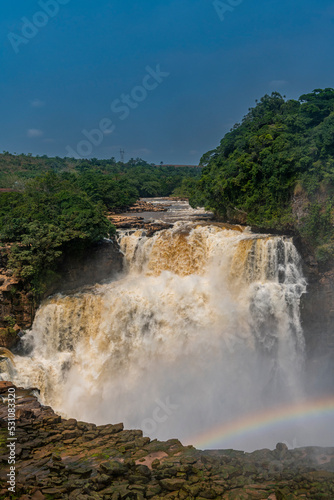 Rainbow on the Zongo waterfall on the Inkisi river, Democratic Republic of the Congo