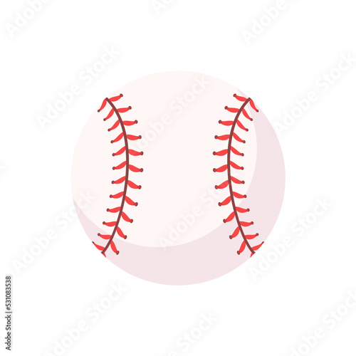 Leather baseball with red stitched seams. Popular softball tournaments.