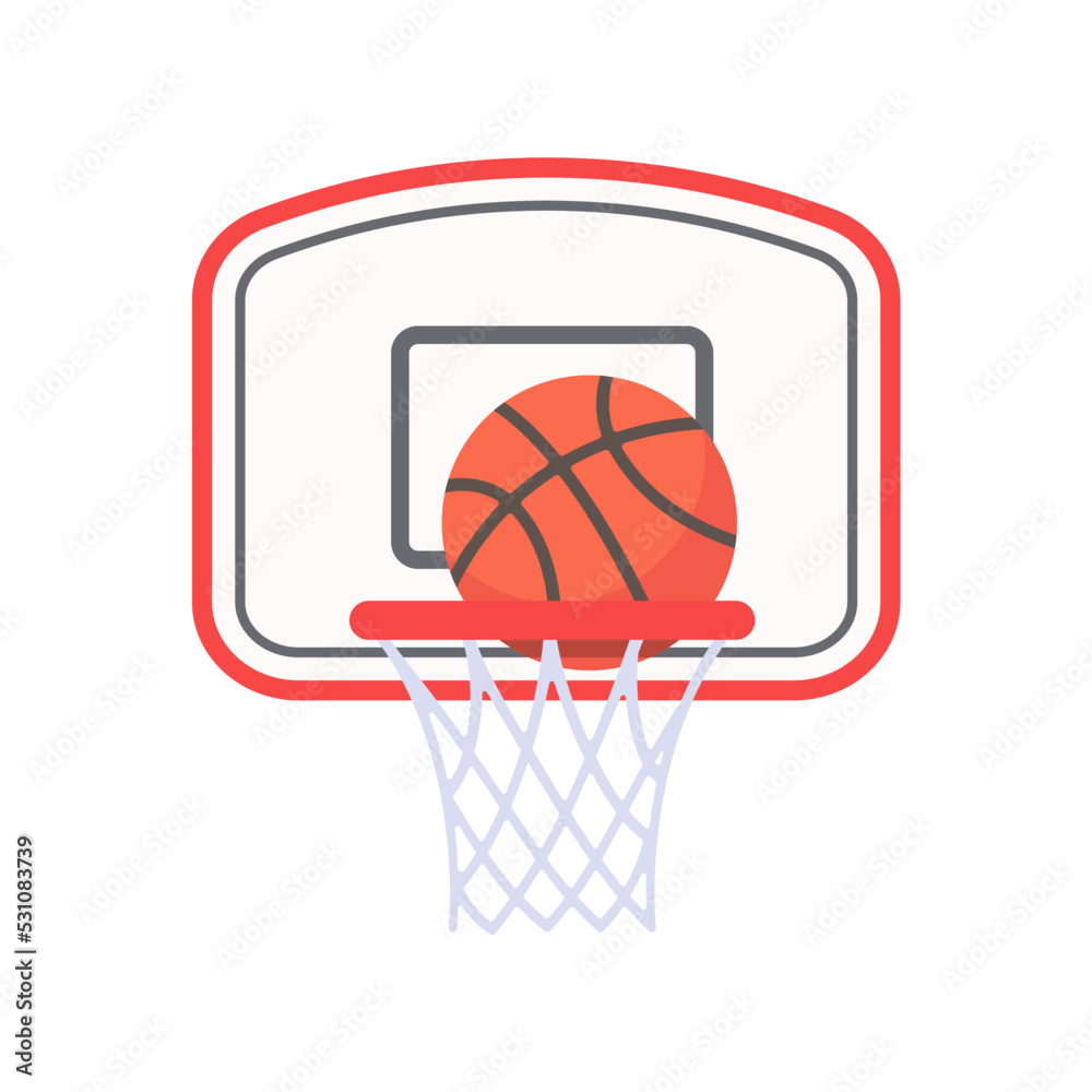 A basketball that is thrown into the basket in a sport A basketball that is thrown into the basket in a sport