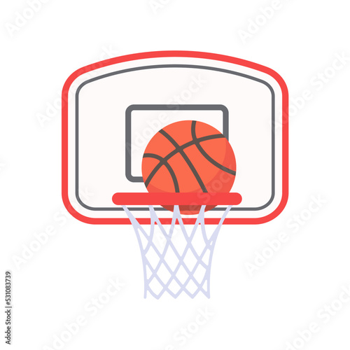 A basketball that is thrown into the basket in a sport