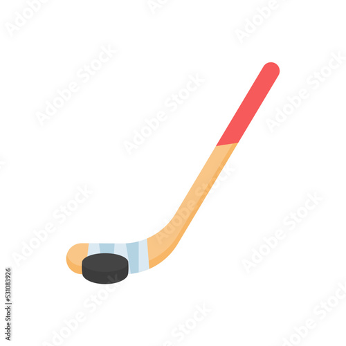 hockey stick and ball Equipment for playing sports on ice.