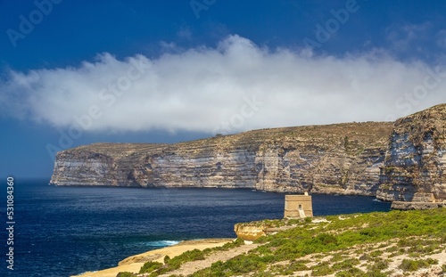 The Xlendi watch tower in Munxar, one of the Lascaris towers built by the Order of Saint John in 1650, Island of Gozo, Malta, Mediterranean photo