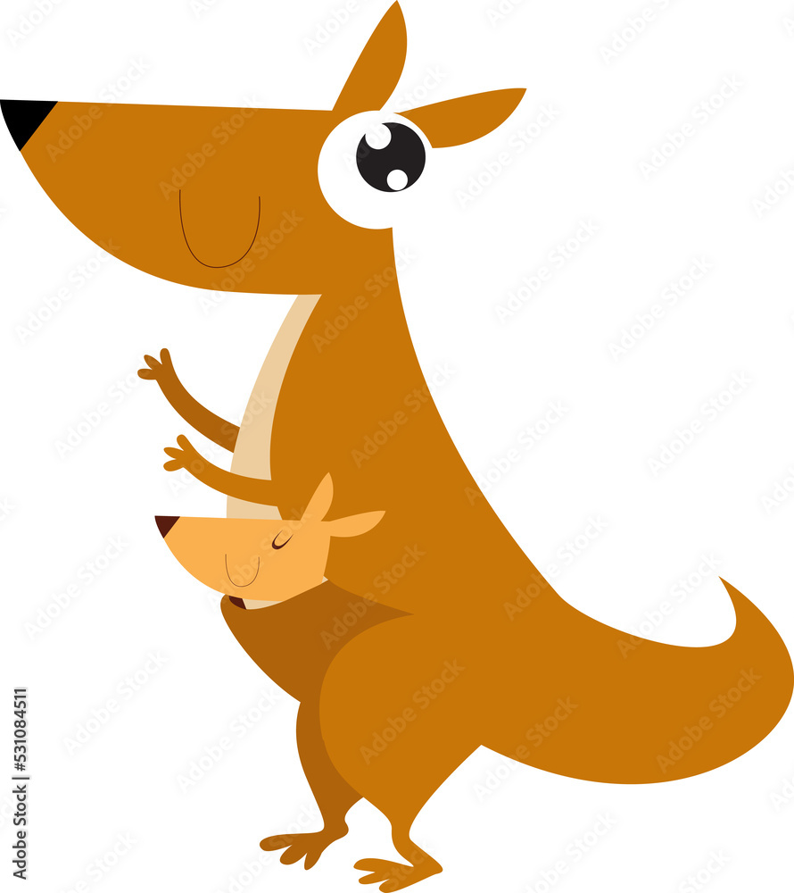 Cartoon kangaroo. Cute kangaroo. Australian animal. cartoon character ...