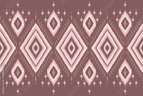 Ikat geometric folklore ornament with tribal ethnic seamless striped pattern Aztec style. oriental pattern traditional Design for background, clothing, wrapping, Batik, fabric, vector, illustration.