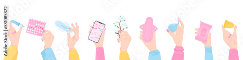 Menstruation Period Hygiene Flat Composition Set