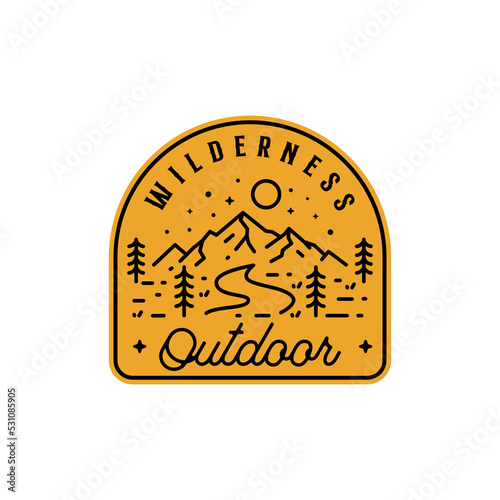 Vintage Mountain Outdoor Expeditions Badge Logo Design