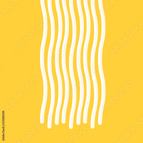 Udon noodles vector. White noodles. Japanese udon noodles.