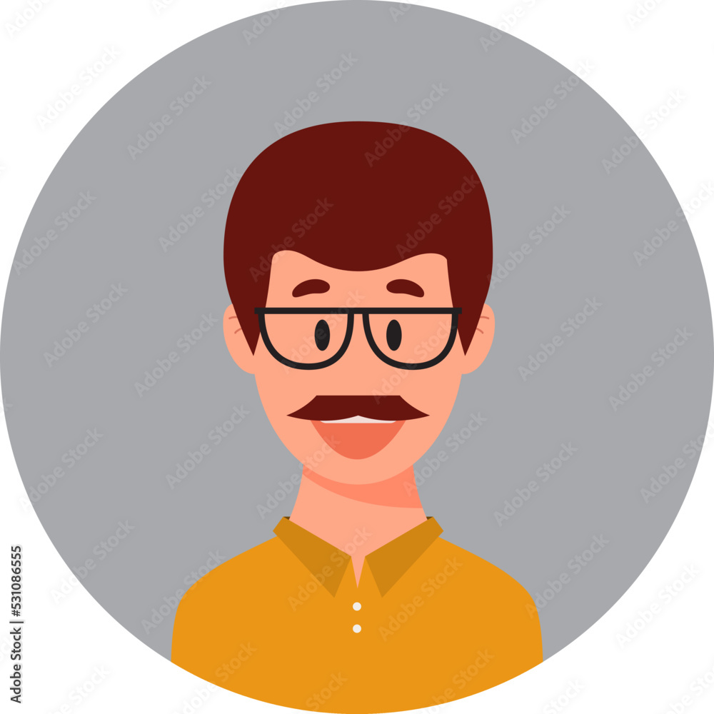 Avatar icon, guy flat style. Vector graphics eps 10. Avatar icon, guy flat style. Vector graphics eps 10.