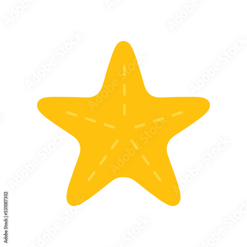 Starfish for summer design elements. underwater invertebrate ocean animal. silhouette of Star fish Marine beach icon for logo Apps  Website . Vector illustration filled outline style. EPS10