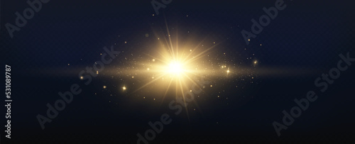 Valokuva Golden particles of light