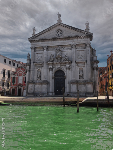 Church San Stae - Venice, Italy with greenish water photo