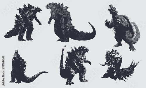 Godzilla vector photo
