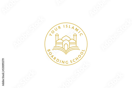 Madrasa Islamic Center of Education Icon Logo Template. University, School, Study of Quran. 
